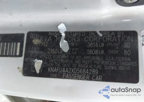 2013 Kia Forte Ex из США, поврежденный, VIN KNAFU4A2XD5684289